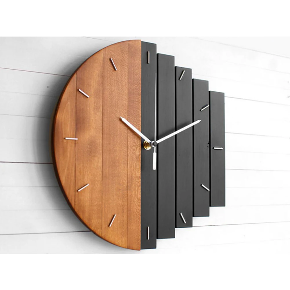 Скользящий деревянный ксилофон настенные часы современный дизайн винтажные деревенские потертые часы тихие художественные часы украшение дома