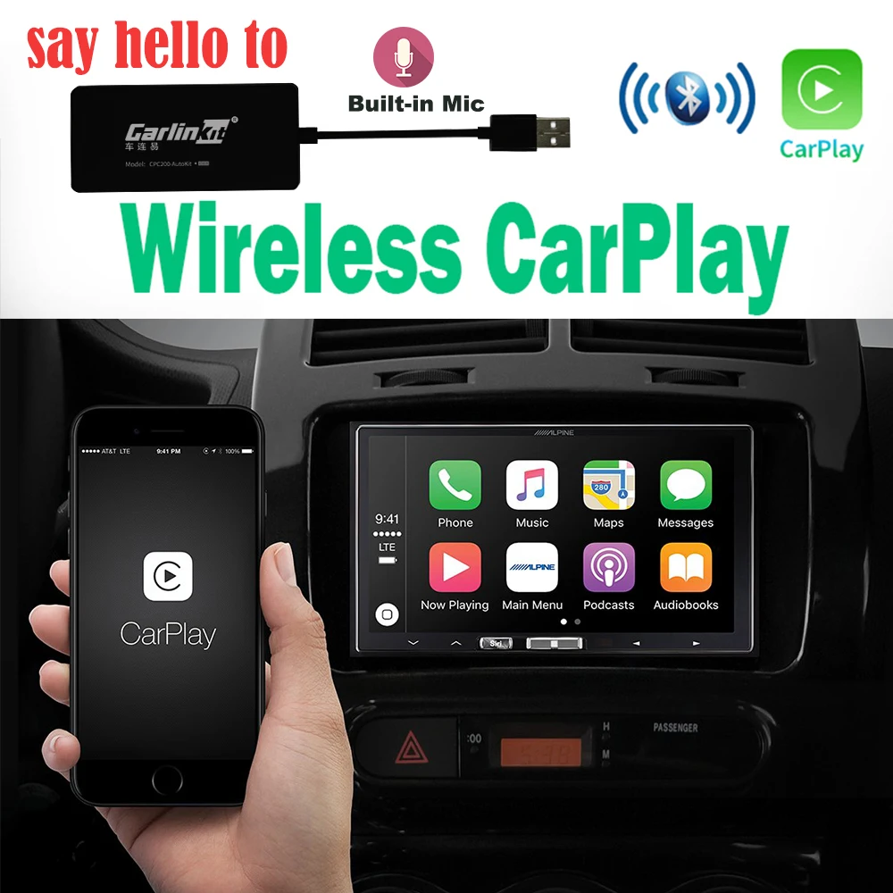 Беспроводной смарт ключ CarPlay со встроенным микрофоном USB Apple донгл для Android