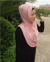 TJ29 Модный складной мусульманский хиджаб повязка на голову пашминовый мусульманский платок - Цвет: TJ29002