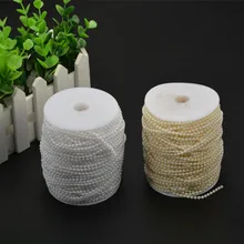 50m 3mm White Beige ABS Plastic Faux Pearl Beads Strands Wedding Decoration Party Home Accessories