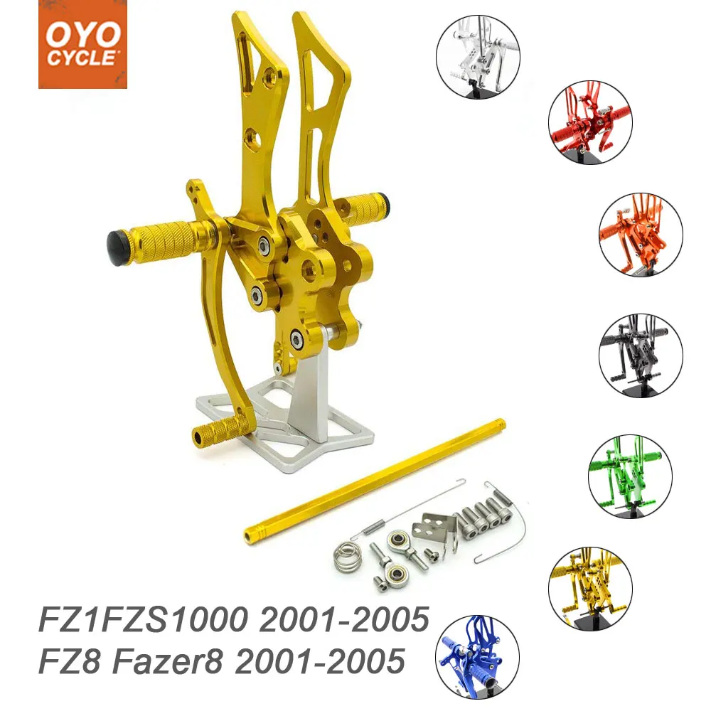 

For Yamaha FZS1000 Fazer8 2001-2005 Motorcycle Accessories CNC Adjustable Rear Set Foot Pegs FZ1 FZ8 Foot Rests Footpegs