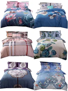 

Winter Solstice Home Textiles Dark Flower Series 4 Piece Bedding Bed Cover Cotton Quilt Sheets Pillow Case
