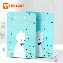 USHARE книжные концы для полок 2 шт милый медведь книжный конец металлическая, для книги держатель для книг дизайн книжная полка оформление рабочего стола инструмент