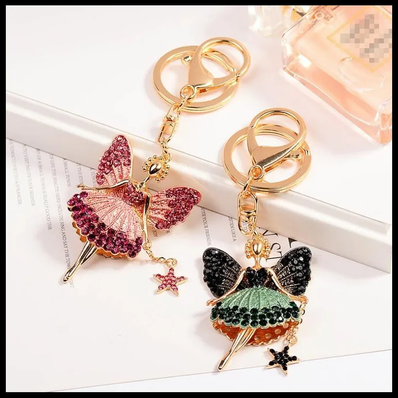 

2019 NEW Fashion Creative Angel KeyChain Girls Bag Ornaments Car Key Chain Exquisite Gift Birthday Gift Party Favors