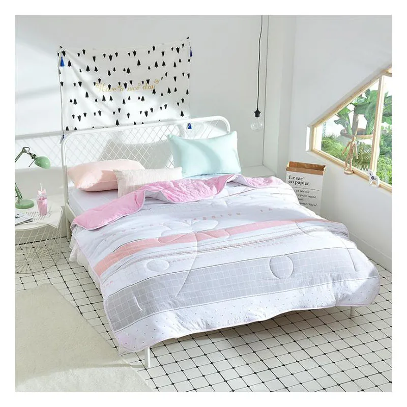 

Summer thin DUVET COVER soft warm flower printing summer QUILT DOUBLE SUPER baby Blanket Queen King Size healthy Bed quilt