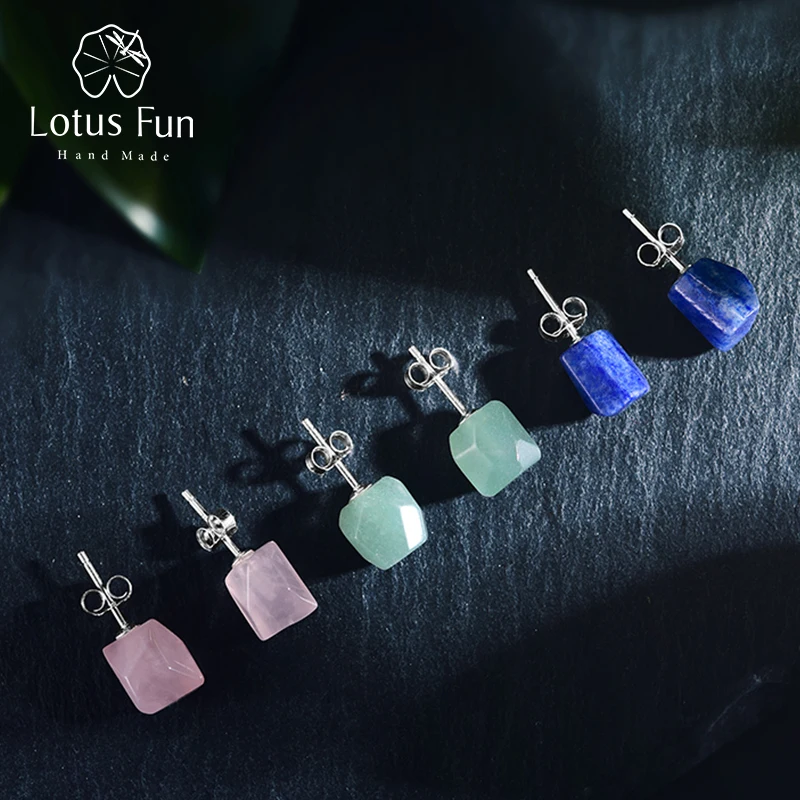 Женские серьги гвоздики из серебра 925 пробы с натуральным камнем|stud earrings|earrings