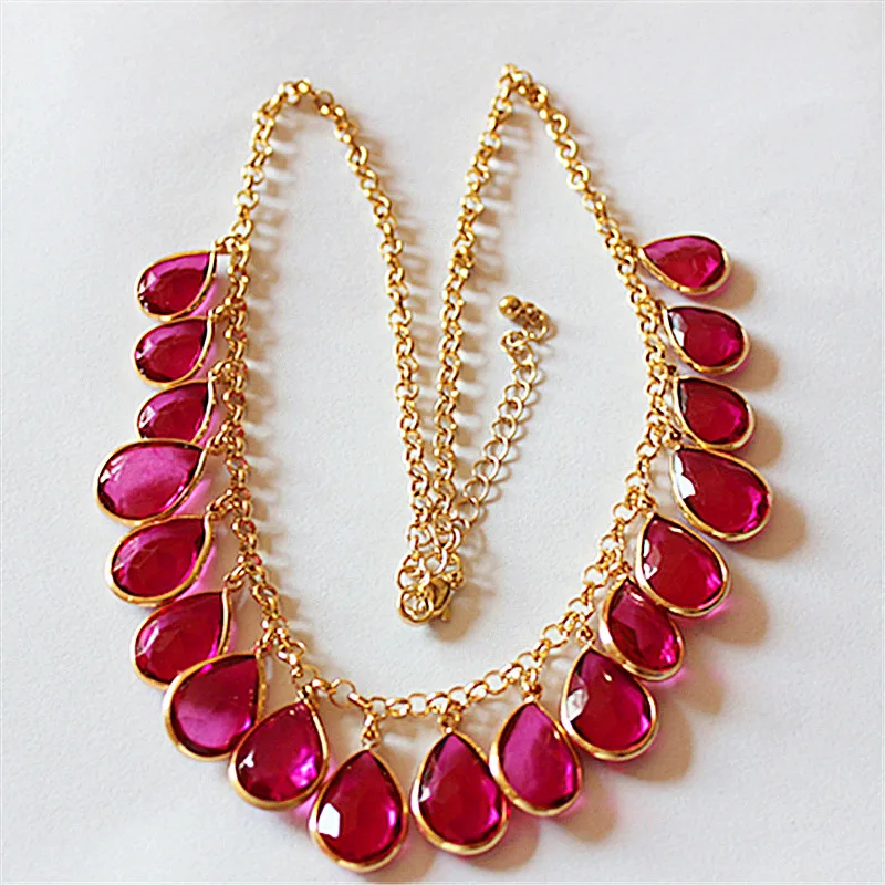 

New Fashion Women Jewelry Wholesale Girls Birthday Party Pink Fringe Pretty Luxury Necklace Gift Agent Shipping