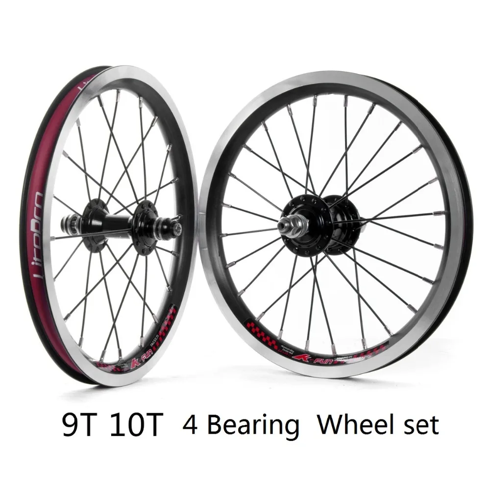Cheap Litepro K-fun 14Inch V Brake Wheelset 9T 10T 4Bearing Hubs Ultralight Wheel set Lp tyre Cushion DIY Road Folding Bike Refiting 0 Cheap Litepro K-fun 14Inch V Brake Wheelset 9T 10T 4Bearing Hubs Ultralight Wheel set Lp tyre Cushion DIY Road Folding Bike Refiting 0