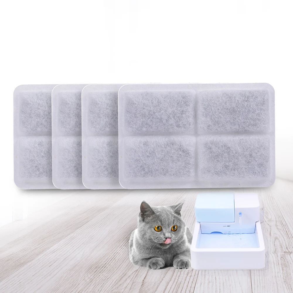 

4PCS Activated Carbon Filter For 1.8L LED Automatic Water Drinking Fountain Sponge Filter set Pet Bowl Drink Dish Filt