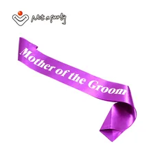 Mãe do grom faixa 60% de desconto para 3 pcs fita roxa noiva a ser faixas hen bachelorette favor do aniversário fontes do partido do evento(China)