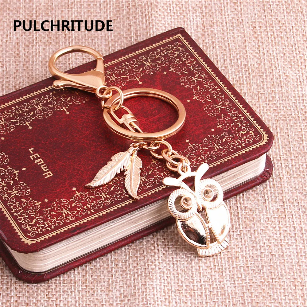 

PULCHRITUDE 3 pcs/lot Metal KC Gold 8 Kinds Animal Plant Pendant Wings Charm Key Ring KeyChain Jewelry Making Diy C0475