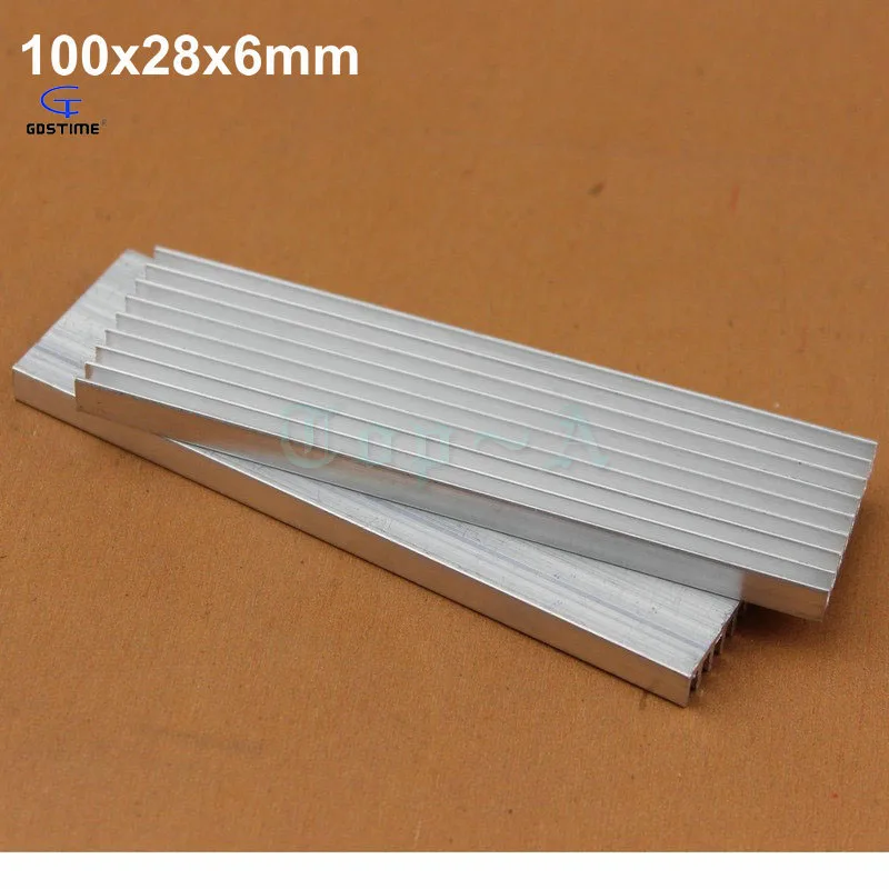 Gdstime 3 шт. 100x28x6 мм алюминиевый тепловой светодиодный радиатор DIY охлаждения 100 * 28 6