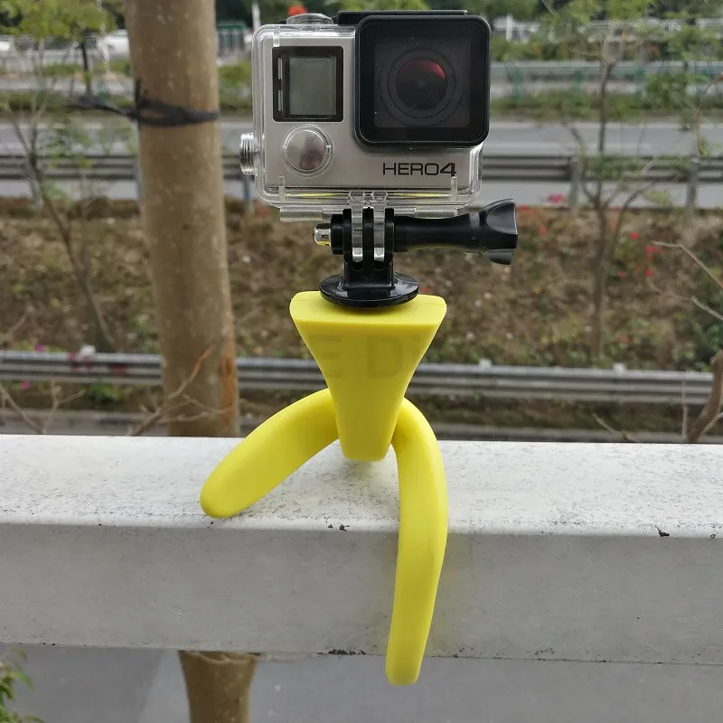 Gekkopod мини камера штатив крепление банан Pod для Gopro Xiao Mi Yi SJ4000 Экшн камера для iphone7 6s подголовник автомобиля селфи палка