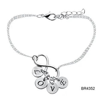 

Female Lovely New Arrival Adjustable Chain&Bangle Braclets Four Round Pattern Letter L-O-V-E Best Gift For Girlfriend
