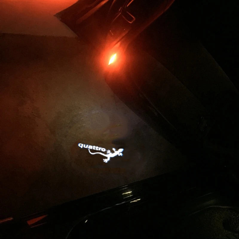 LED Door Warning Light With quattro Logo Projector For Audi A5 A6L A6