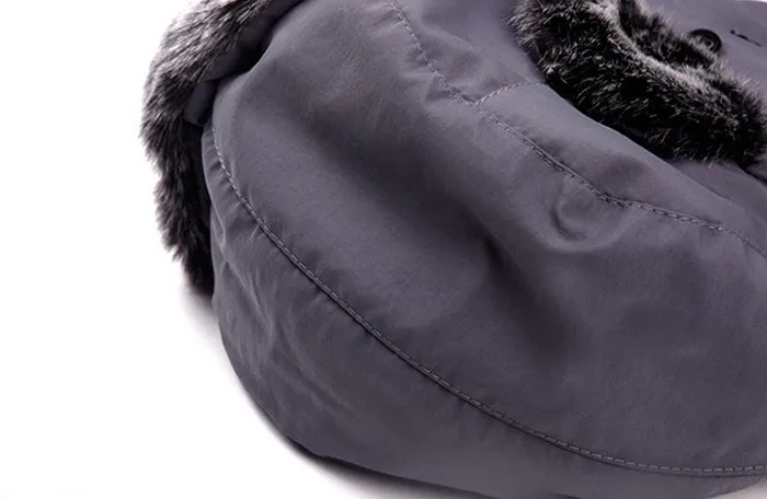 Мужские шапки-бомберы новые зимние теплые толстые пары меховые шапки Черные Серые регулируемые Твердые взрослые F1221