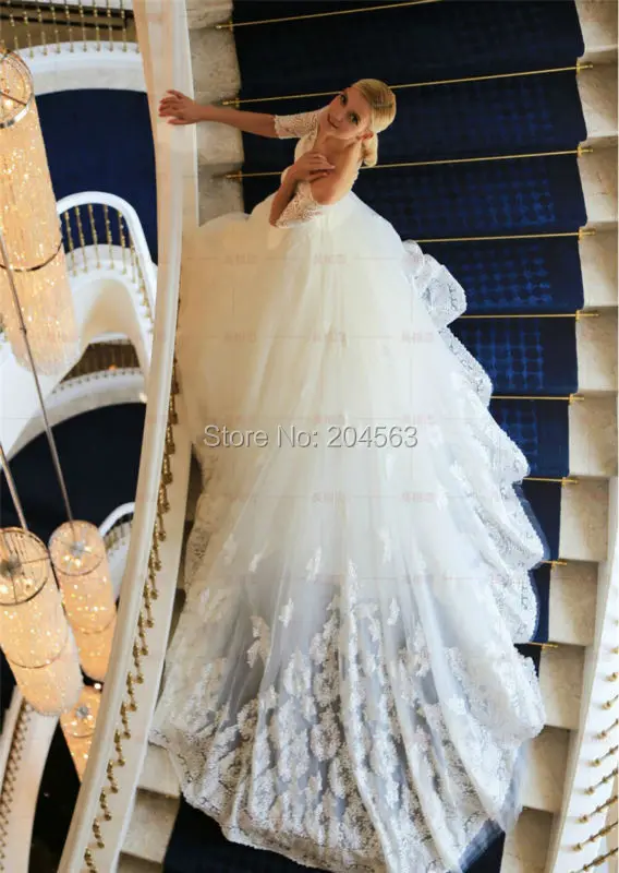 

Free Shipping A-Line Hot Sales Wedding Dress withSleeves Custom size/color