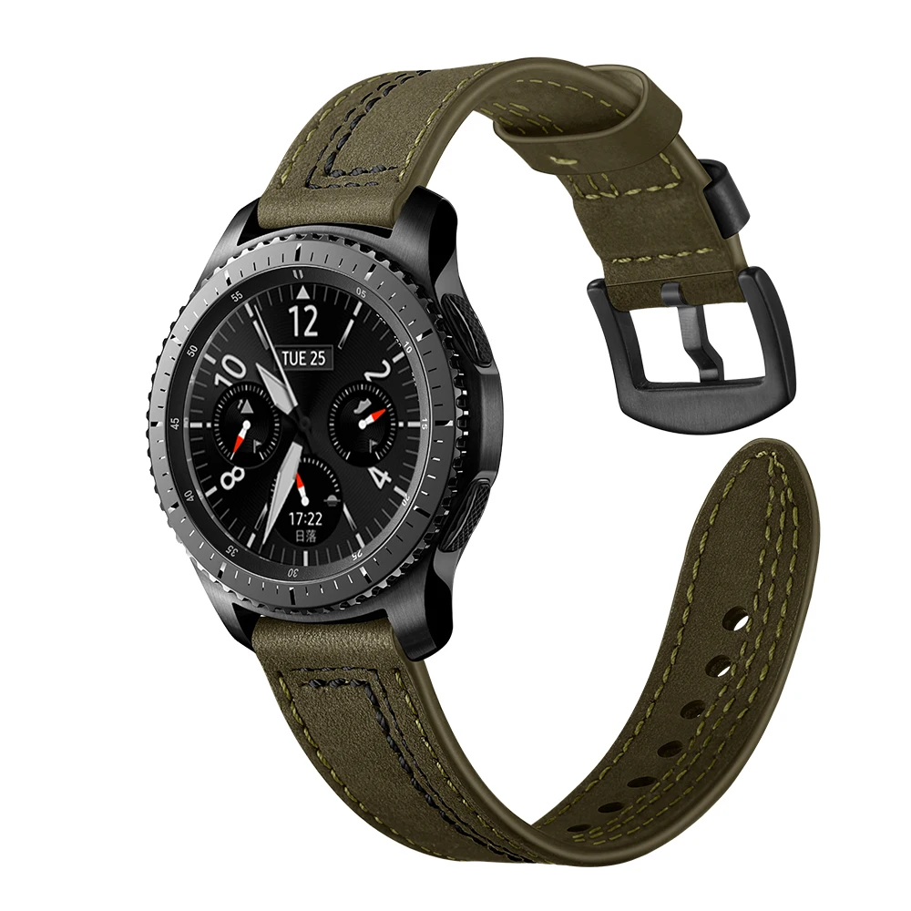 Новые часы ремешок для samsung Galaxy часы 46 мм Натуральная кожа Ремешки для samsung Шестерни S3 браслет для Huami Amazfit 1 2 группы