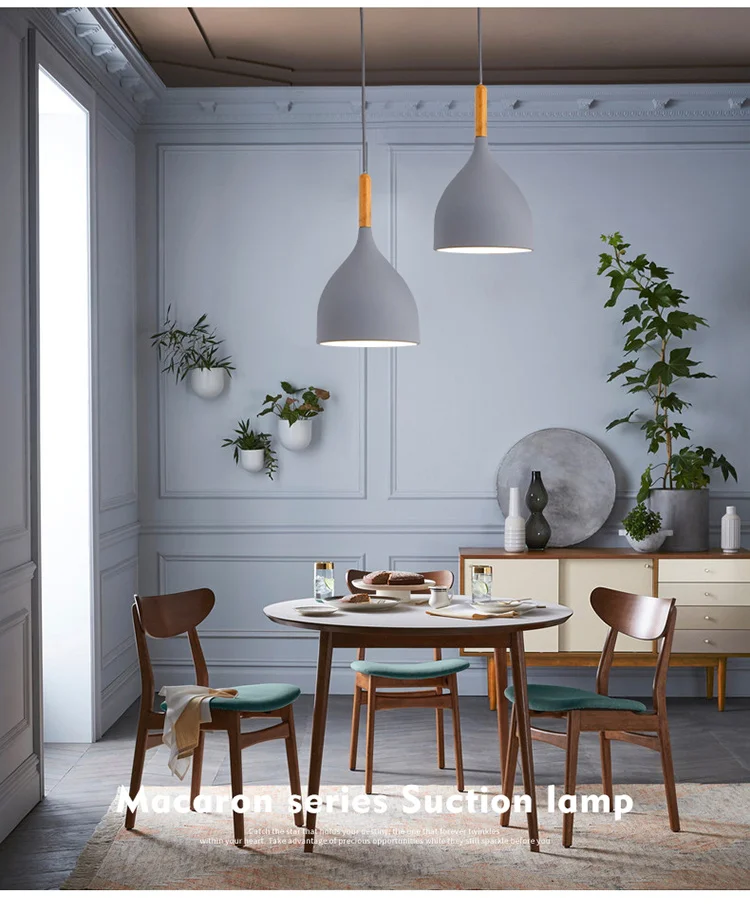 Suspensa para Restaurante Iluminação para Cozinha Luminária Pendente Multicolorida Madeira Moderna E27 Led 9 Luminária led pendente multicolorida, luminária suspensa para