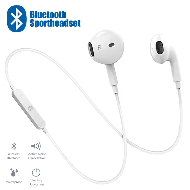 

S6 Sport Neckband Wireless Earphone Music Earbuds Headset Handsfree Bluetooth Earphone with Mic For iPhone For Huawei For Xiaomi