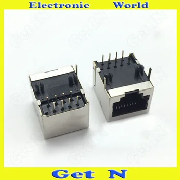 

30pcs 56-8P8C 18MM Length RJ45 Network Connectors 90Degree with Shield 1*1 RJ45 Network Interface Socket Jakcs