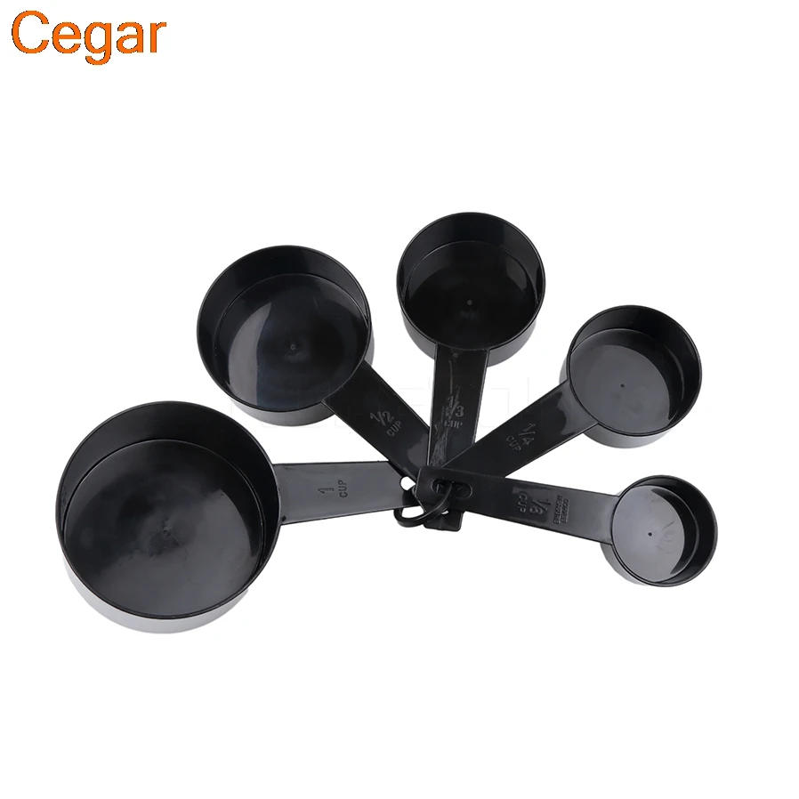 2017 Hot Black Plastic Measuring Cups Measuring Spoon For Baking Coffee