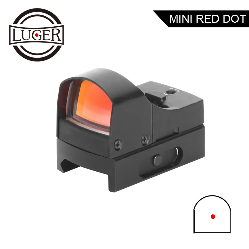 

LUGER Tactical Mini Red Dot Sight Compact Holographic Reflex Micro Red Green Dot Optics Sight Riflescope For Hunting Air Gun
