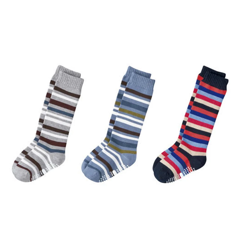 3 Pairs/lot New Children In Tube Socks Boy Striped Cotton Knee Socks