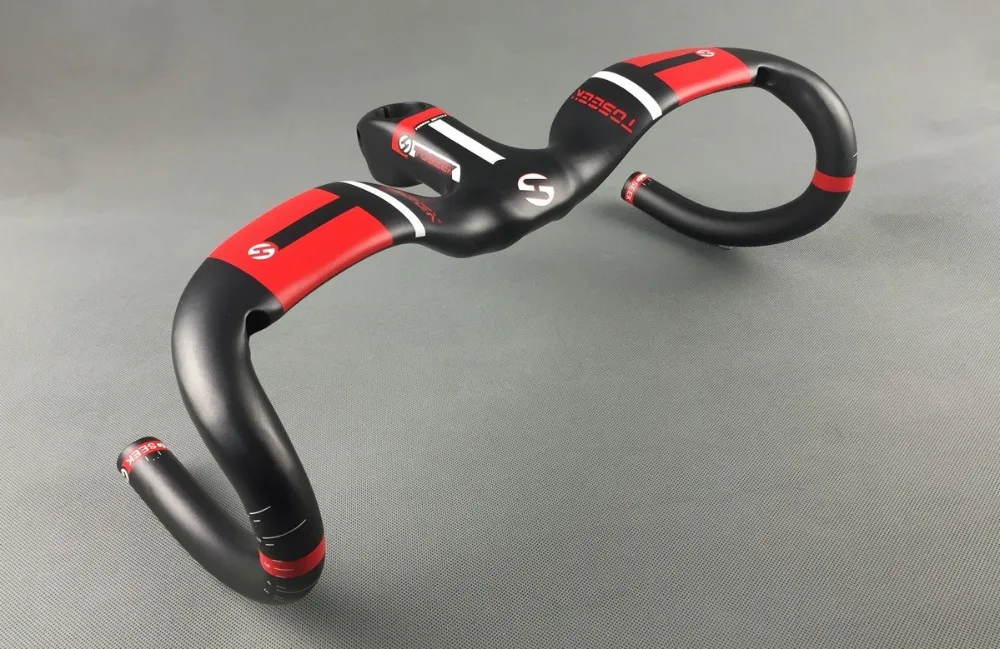 NEW TOSEEK UD Matte Full Carbon Fiber Integrated Road Bicycle Handlebar