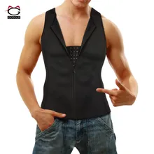 Gotoly обтягивающая мужская кофта для тела для похудения Танк Корректирующий топ плотная майка контроль живота сауна тренировочный жилет с крючками на молнии