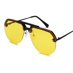 Высокое качество круглые солнцезащитные очки Для мужчин Для женщин Мода Элитный бренд дизайн металлического каркаса Карамельный цвет