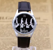 Mignon de Bande Dessinée Montre Le Beatles De Mode Casual en cuir Quartz Montre hommes Femmes Enfants Montre-Bracelet Relogio Feminino Horloge