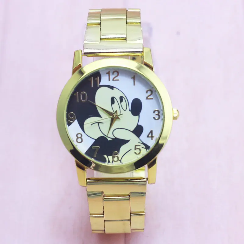 Новые модные нежные наручные часы, кварцевые часы женские наручные часы со стразами Микки Минни часы детские часы - Цвет: 2