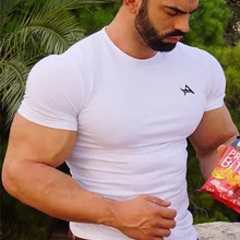 Брендовая одежда, однотонная мужская футболка, Повседневная Подростковая персональная футболка с круглым вырезом, Мужская футболка высокого качества для фитнеса, стрейчевая футболка