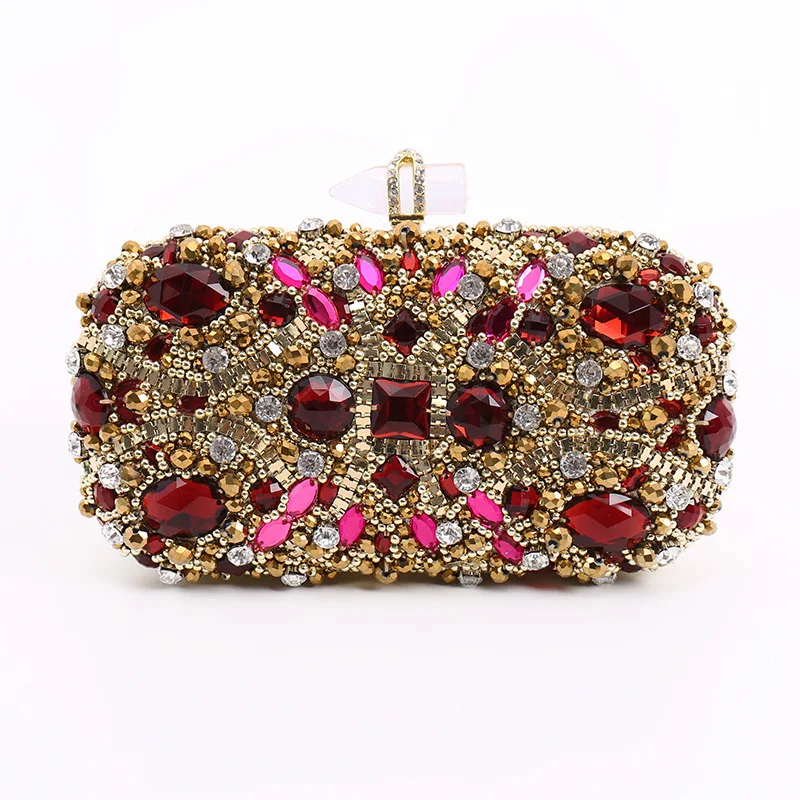 

Chic Evening Clutch with Shining Diamonds and Glitters for Women, Evening Handbag with Detachable Chain