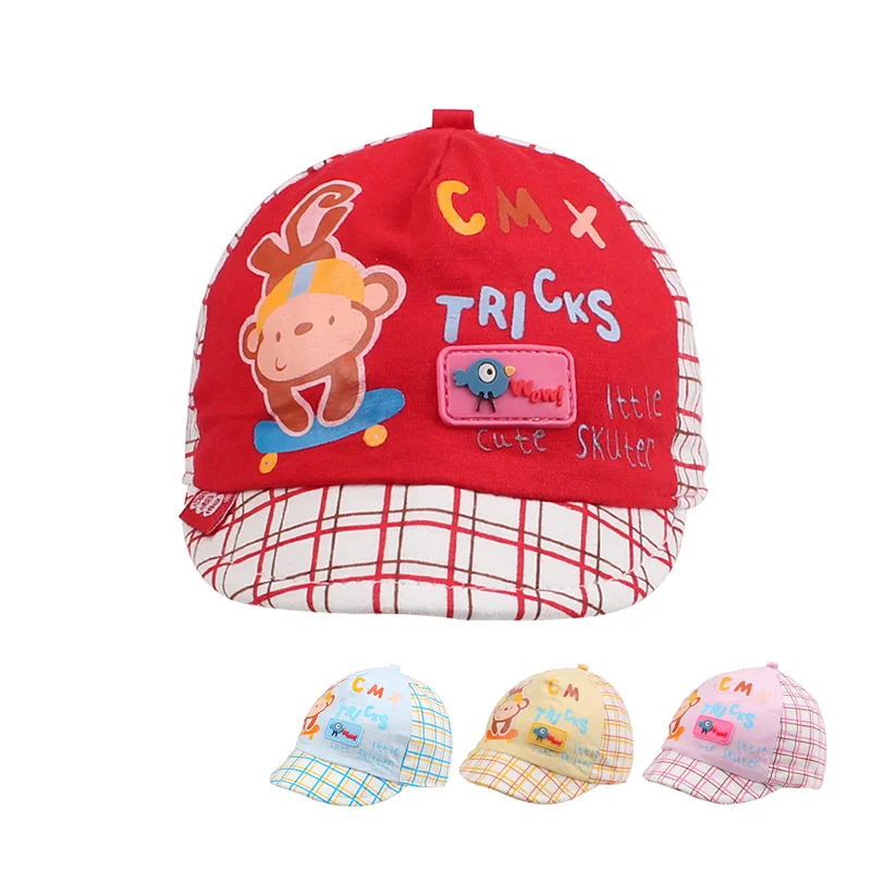 Cotton Newborn Baby Hats Cute Infant Boys Cap Fashion Baseball Caps Infant Character Beanies