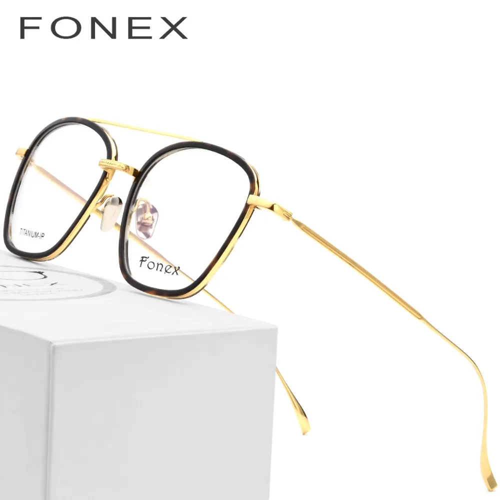 

B Pure Titanium Glasses Frame Men 2018 Ultralight Acetate Women Square Spectacles Myopia Optical Prescription Eyeglasses Eyewear