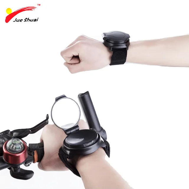 Best Price Jueshuai Bicycle Bike Back Mirror Cycling Wrist Band Strap Reflex Rear View Rearview Arm Wrist Cycling wrist with Bike Mirrors