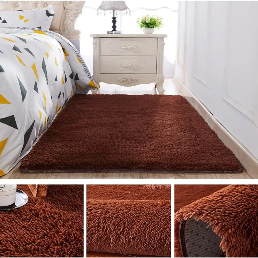 

Solid Color Rectangle Thicken Carpet Rug Floor Mat Living Room Bedroom Decor