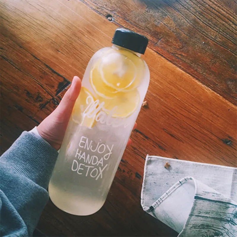 1000 мл/600 мл большая емкость Спортивная бутылка для фруктового лимонного сока прозрачная портативная пластиковая бутылка для воды