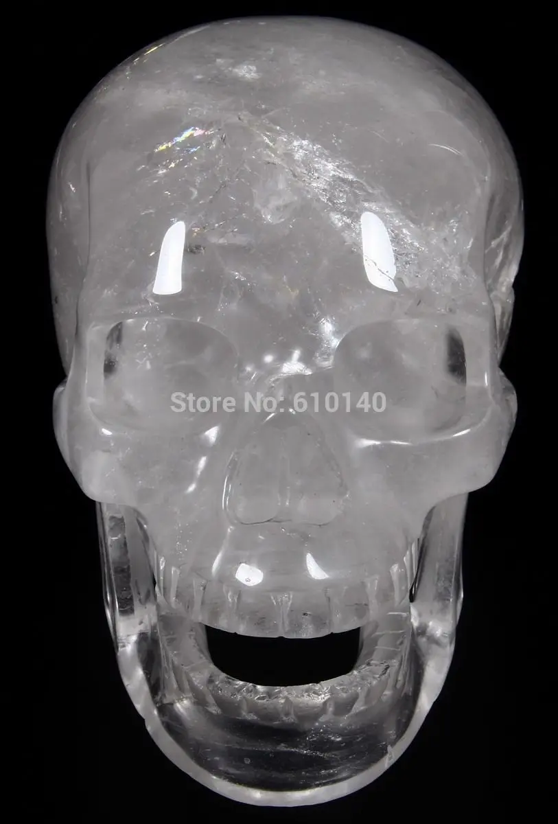 

Huge 5.9" QUARTZ ROCK CRYSTAL Carved Crystal Skull,Crystal Healing, #888