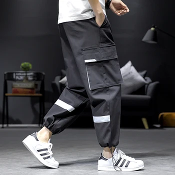 

2019 Summer Plus Size M-5XL Men High Quality Street Casual Cargo Pants Pockets Joggers Streetwear Trousers Harajuku Clothes