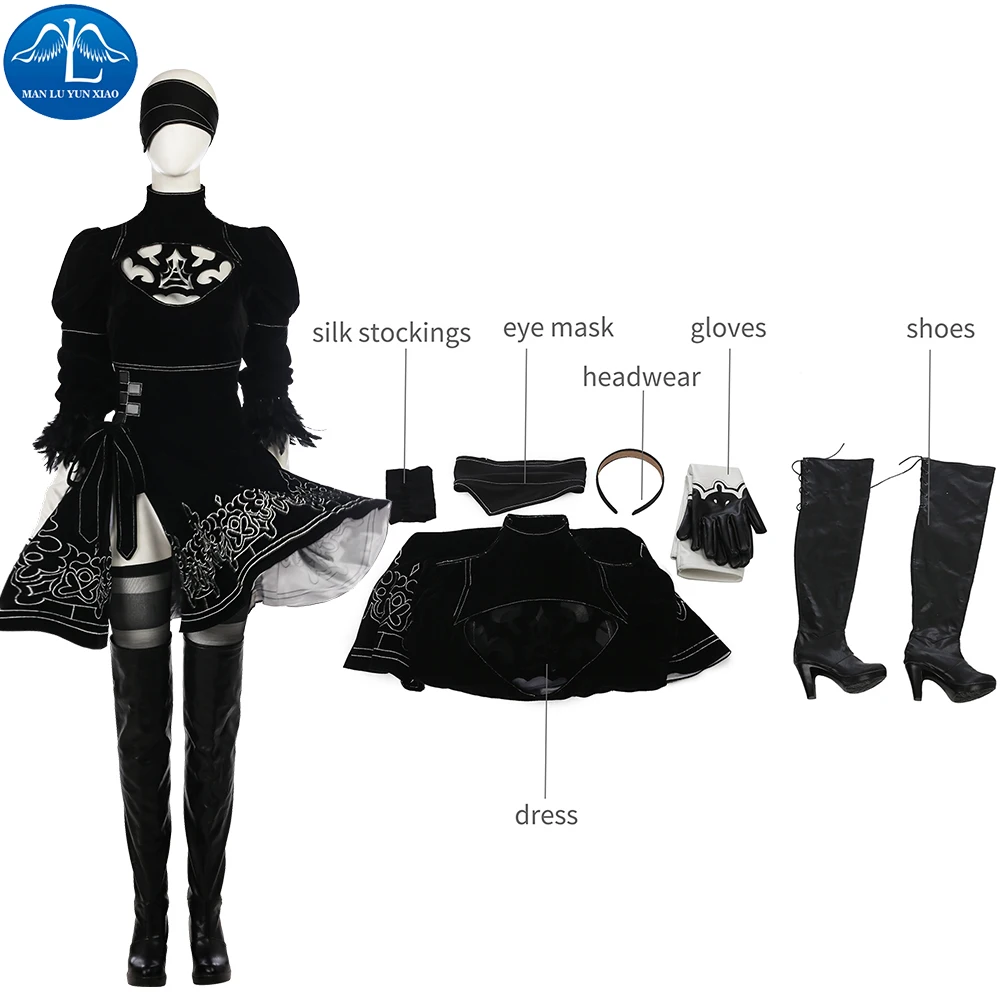 

ManLuYunXiao NieR Automata Cosplay Costume 2B Cosplay Costume Women Full Set Halloween Costumes For Women Custom Made