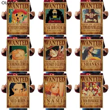 1 шт., 51,5x36 см, домашний декор, наклейки на стену, винтажная бумага, одна деталь, требуются плакаты, аниме, постеры, Луффи Чоппер