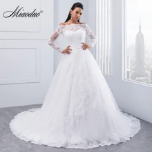 Miaoduo Vestidos De Novia кружевное свадебное платье с длинным рукавом бальное платье Свадебные платья Robe De Mariage свадебные платья