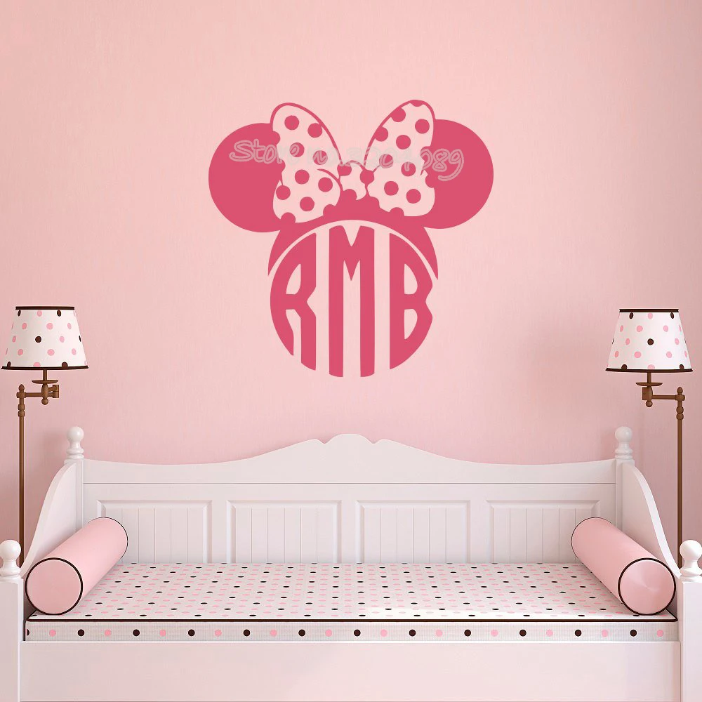 Minnie Mouse Wall Decals Personalized Custom Names Monogram Letters
Wall Sticker For Girls Baby