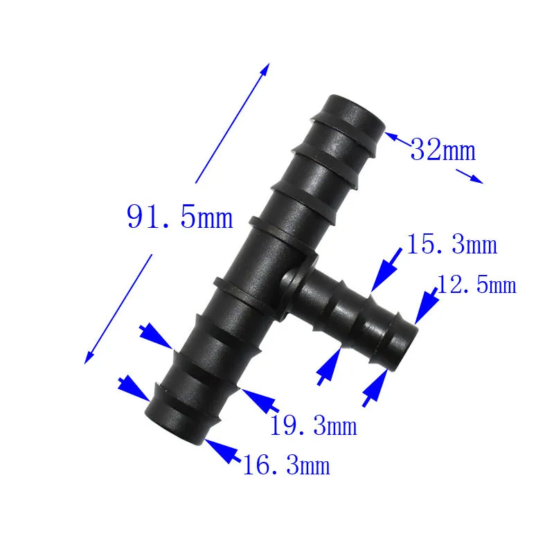 Wxrwxy орошения сада Тройник Разъем 20 мм до 16 мм тройник Барб 1/2 к 5/8 шланга колючая разъем 30 шт