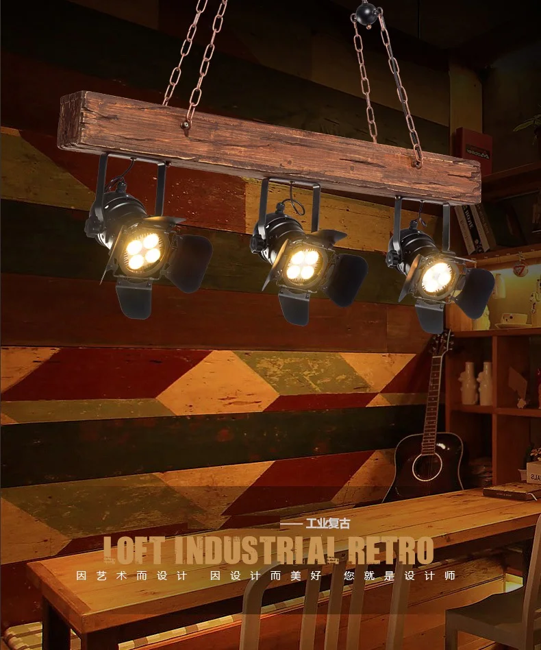 Креативный деревянный подвесной светильник в стиле лофт, промышленный винтажный светодиодный подвесной светильник, светильники для столовой, подвесной светильник, Декор для дома, светильник ing