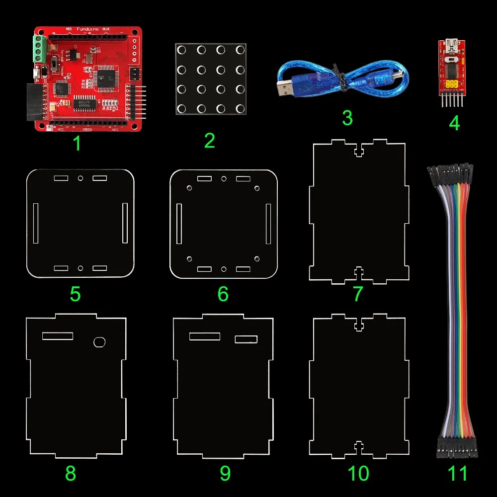 2018NEW! Keyestudio 4*4*4 Светодиодный дисплей RGB C ube стартовый комплект для Arduino проект+ RGB драйвер платы+ FDTI модуль(unassembb светодиодный