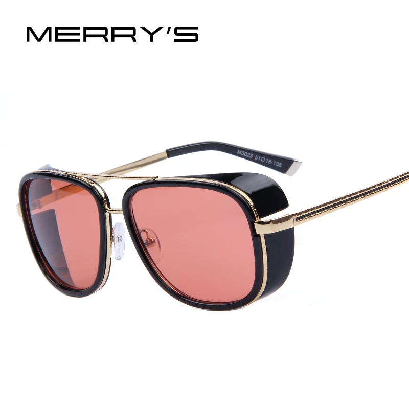 

MERRY'S 2017 IRON MAN 3 Matsuda TONY Steampunk Sunglasses Men Mirrored Designer Brand Glasses Vintage Sun glasses S'035